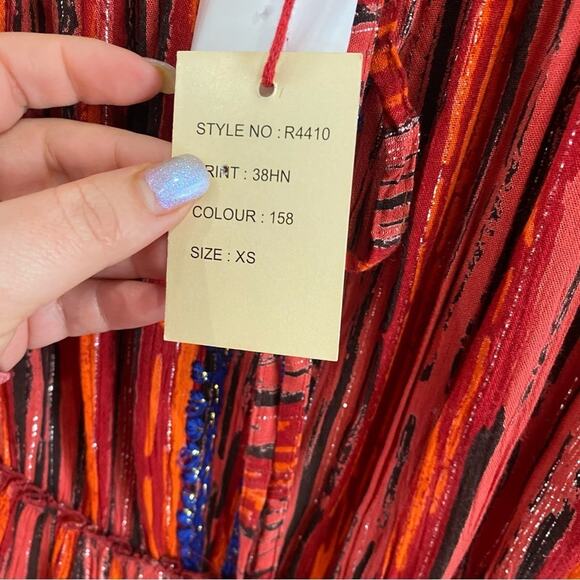 Raga | Red & Burnt Orange Metallic Thread Boho Dress - Picture 10 of 15